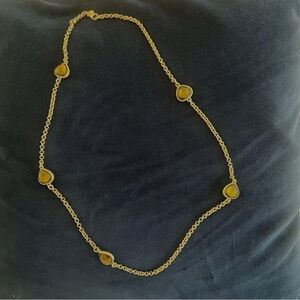 LOFT Gold Necklace with Topaz colored  Stones
